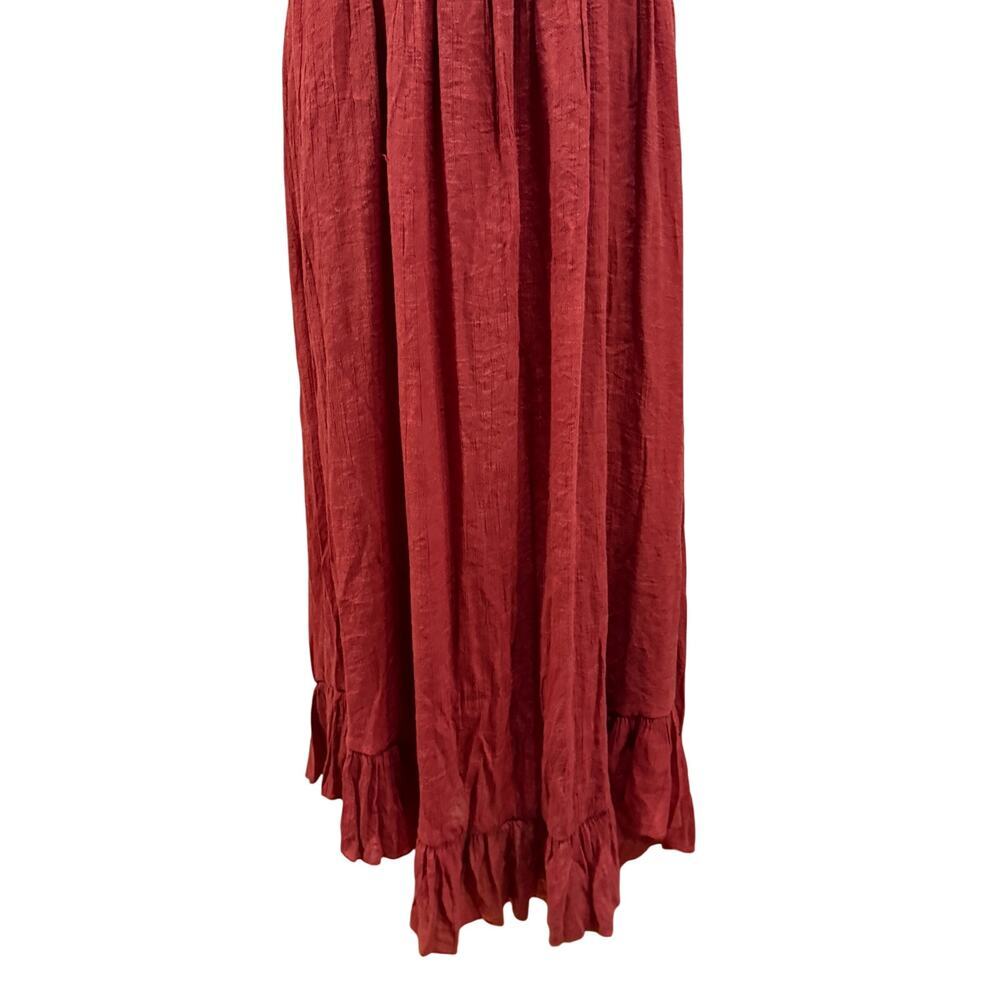 Mia Joy Joyfolie Boho Maxi Dress Large  Brick Red Lagenlook Flowy Cottagecore - Picture 6 of 10